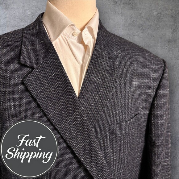 OAK HILL 4XL 58R/60R Men's Navy Blazer Sport Coat Two Button Casual Jacket - Picture 1 of 12